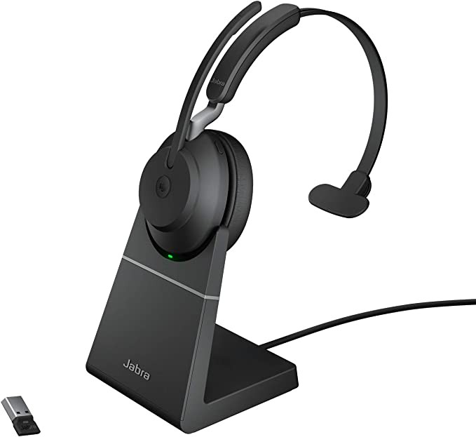 Jabra Jabra Evolve2 65 USB-A MS Mono with Charging Stand - Black Wireless Headphones/Music Headphones