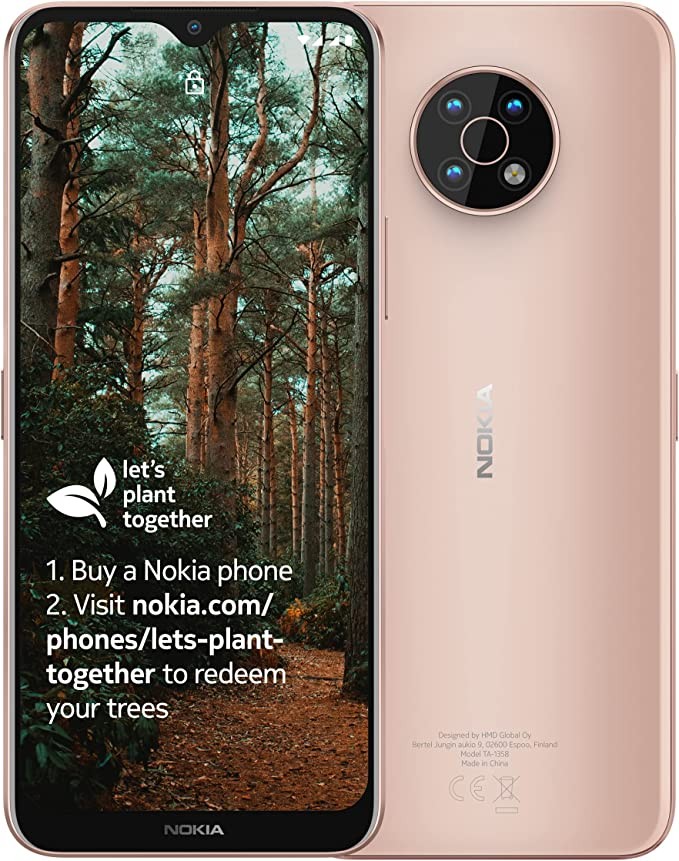 Nokia G50 5G Smartphone with 7" HD+ Display, Android 11, 4GB RAM/64GB ROM, 5000 mAh Battery, 48MP Triple Camera, 18W Fast Charging Compatible Video Selfie Stabilization - Sand Color