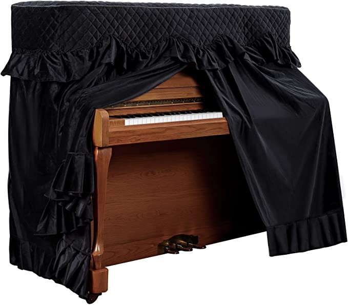 Velvet Upright Piano Cover Thickened Heavy Duty Full Coverage Piano Cover Premium Quilted Dust and Moisture Resistant Piano Case Universal Standard Size Piano Cover Upright 62"